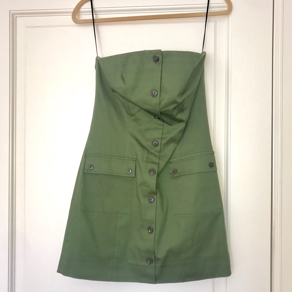 INTERMIX army green strapless